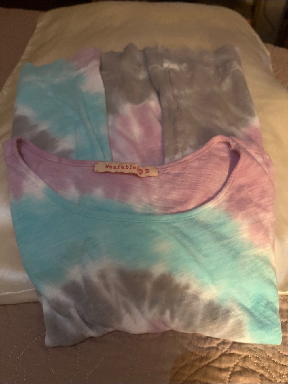 Spiral Tie-Dye Sleeveless Tank Top in Pink, Aqua & Gray - Picture 6 of 8